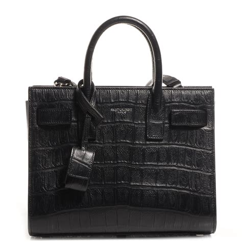 yves saint laurent sac de jour nano croco|SAC DE JOUR IN CROCODILE EMBOSSED LEATHER .